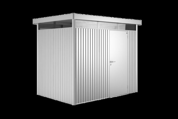 Metall Gerätehaus HIGHLINE silber metallic Pumpen