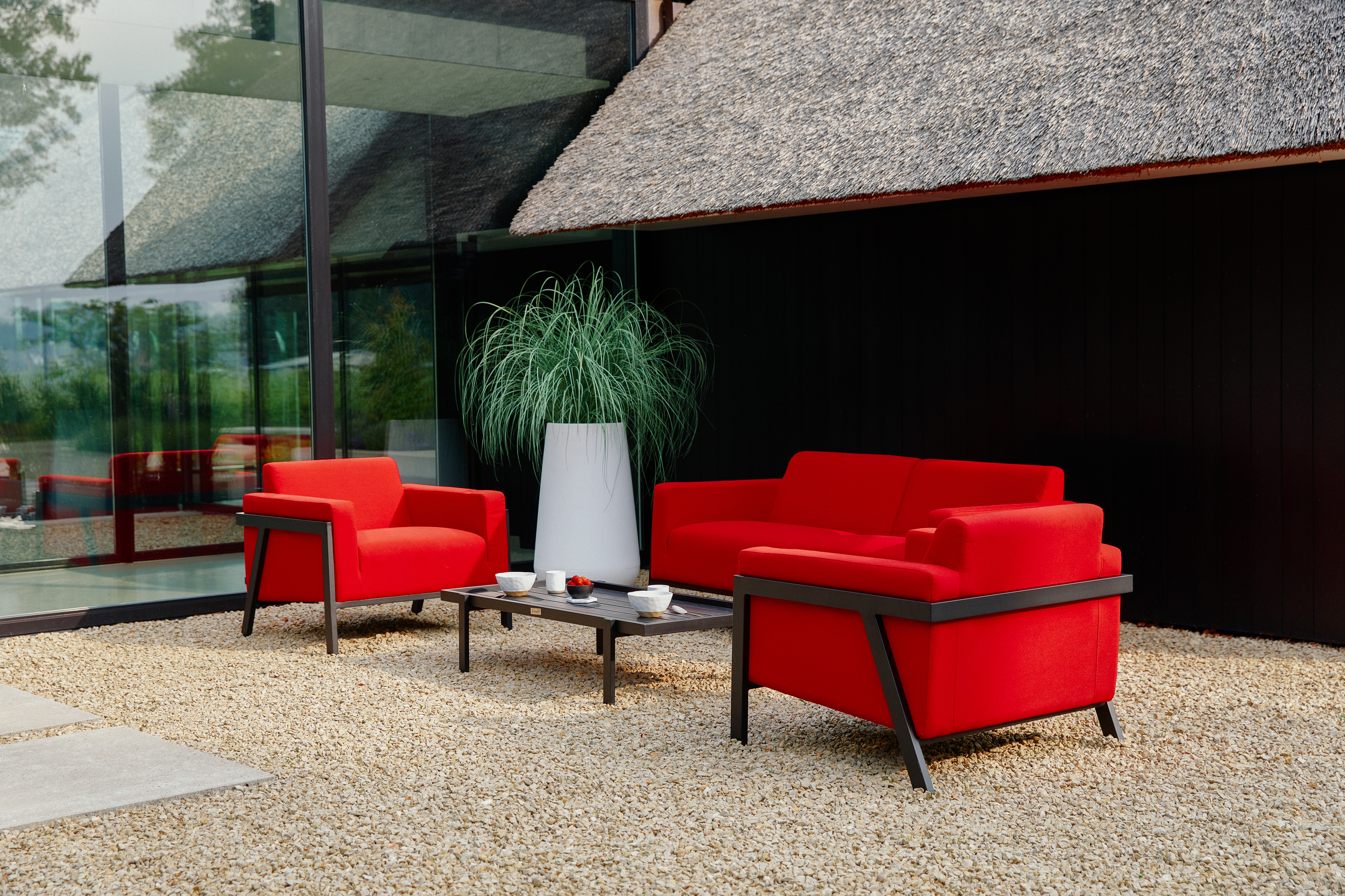 Frank Lounge Set, Sunbrella Stoff und Aluminium