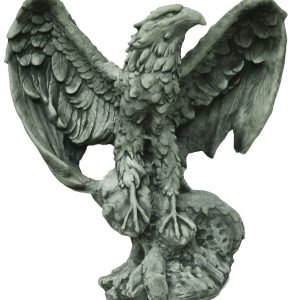 Adler mit gespreizten Flügeln, H 60 cm, aus Betonwerkstein/Steinguss, grau