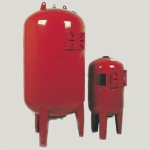 Membrankessel, Stahl rot lackiert, stehend