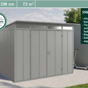 Metallhaus Finn 3024 mit Doppeltür, grau RAL 9007