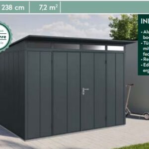 Metallhaus Finn 3024 mit Doppeltür, anthrazit RAL 70016