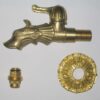 Messing Auslaufhahn Löwenkopf H  9 cm, L 15 cm Anschluss 1/2" AG