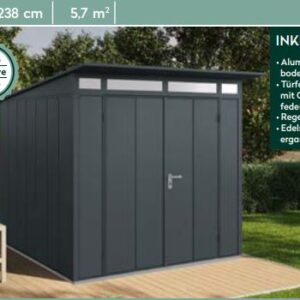 Metallhaus Finn 2424 mit Doppeltür, anthrazit RAL 7016