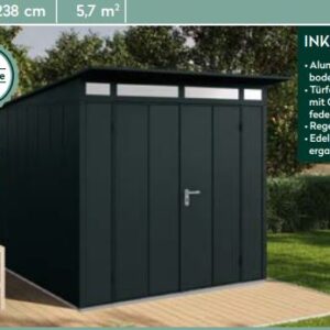 Metallhaus Finn 2424 mit Doppeltür, schwarz RAL 9005