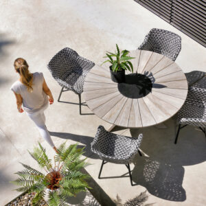 Provence recycled Teak Tisch Ø 150cm, Farbe: light grey