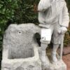 Ausstellungsstück ! Sonderpreis ! Naturstein Brunnen "Pfeifenmann" aus Granit grau  ca. L 150 x B 100 x  200cm