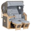 Strandkorb Rustikal 305 Z Teak Comfort XLTeakholz, Dessin 1222