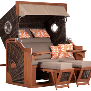 +++Strandkorb PURE Seaside XXL SUN PE,  Pinie light brown brushed, Dessin 00470+++