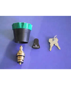 Schlösser Oberteil 1/2"grün,abschließbar mit Schlüsselpaar