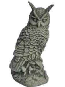 Eule H 40 cm, aus Betonwerkstein/Steinguss, grau