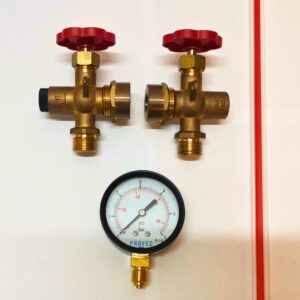 Wasserstandanzeiger, Wasserstandrohr 1/2" und Manometer für Druckkessel 150 - 750 Liter